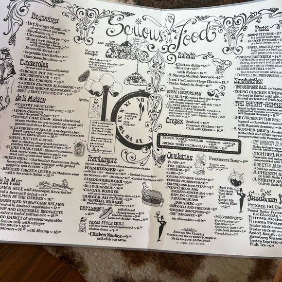 Vintage large laminated Serendipity III menu with original menu items - Picture 2 of 3